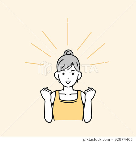 快樂開朗的年輕女人微笑健康插圖 92974405