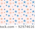 Background material of girly blue starfish and small starfish 92974616