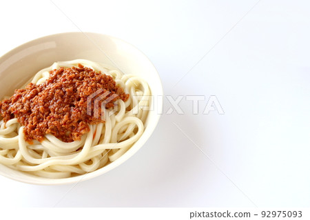 Soupless dandan noodles made with udon Soupless dandan noodles made with udon 92975093