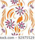 Folk flowers print Floral pattern Ethnic art 92975529