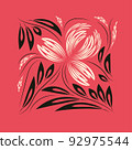 Folk flowers floral art print Flowers abstract art 92975544