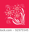 Folk flowers floral art print Flowers abstract art 92975545