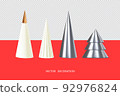 Realistic christmas tree cones. holiday decorations Vector 92976824