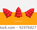 Realistic 3d christmas tree on the transparent background Vector 92976827