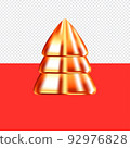 Golden christmas tree holiday decoration Vector illustration 92976828