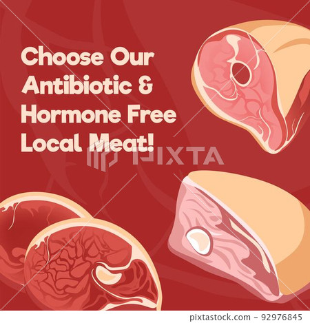 Choose our antibiotic and hormone free local meat 92976845