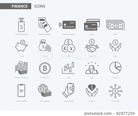 金融相關圖標集灰色 金融相關圖標集灰色 92977250