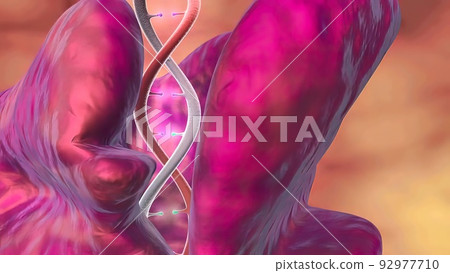 DNA sequence view 3d medical 92977710