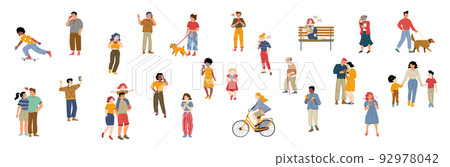 People crowd, group of diverse characters set People crowd, group of diverse characters set 92978042