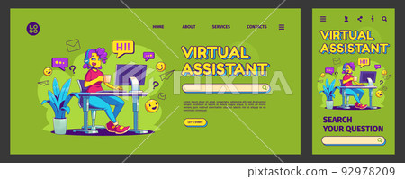 Virtual assistant landing page, onboard screen Virtual assistant landing page, onboard screen 92978209
