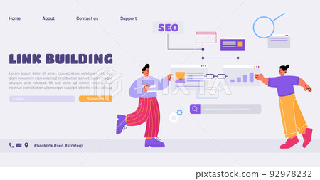 Link building landing page. Characters use SEO Link building landing page. Characters use SEO 92978232