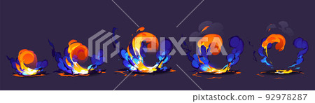 Magic explosion animation effect 92978287