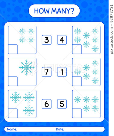 How many counting game with snowman. worksheet for preschool kids, kids activity sheet How many counting game with snowman. worksheet for preschool kids, kids activity sheet 92978751