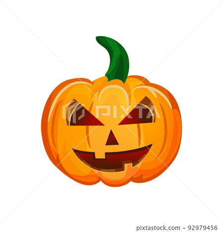 Orange pumpkin with smile for your Halloween design - Vector Orange pumpkin with smile for your Halloween design - Vector 92979456