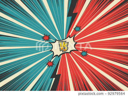 VS 屏幕的流行藝術背景矢量復古風格 92979564
