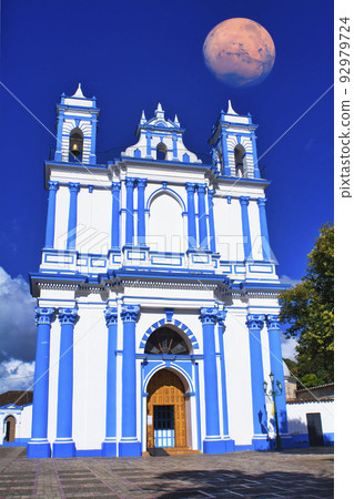 Mexico blue church image Mexico blue church image 92979724