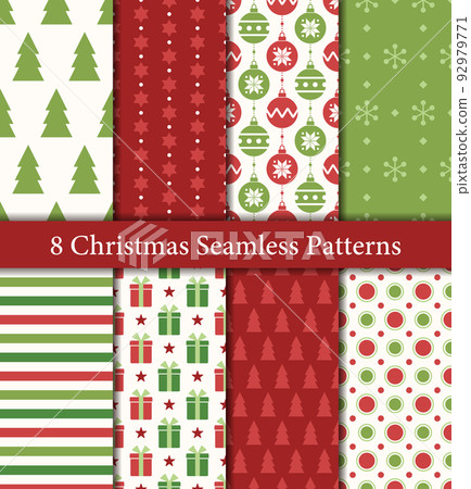 Christmas seamless pattern set 92979771