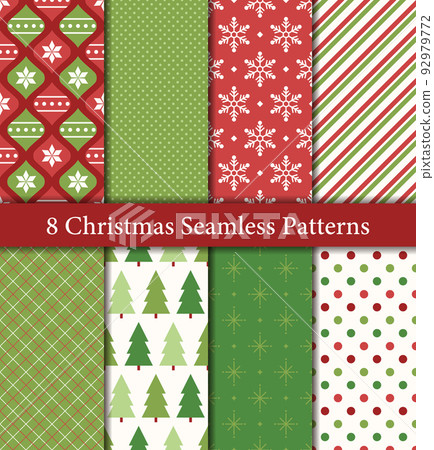 Christmas seamless pattern set 92979772