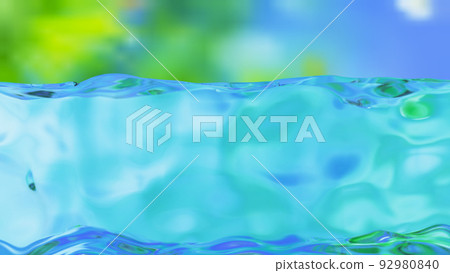 Abstract design of water split line with underwater. 3D rendering 92980840