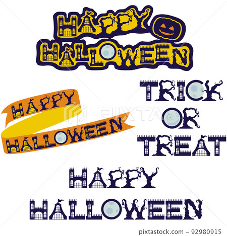 Set of Halloween logos 92980915