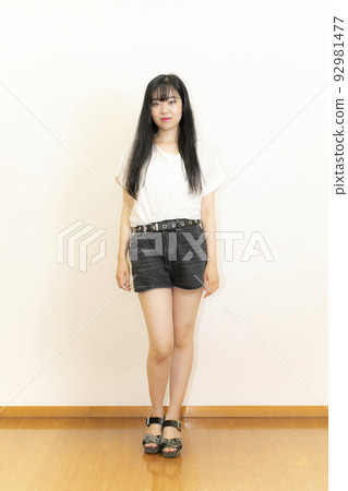 beautiful legs woman in miniskirt 92981477