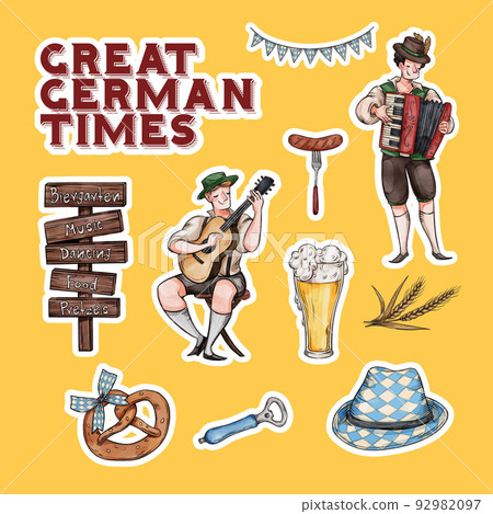 Sticker template with oktoberfest festive concept,watercolor style Sticker template with oktoberfest festive concept,watercolor style 92982097