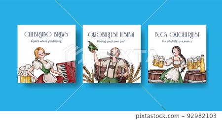 Banner template with oktoberfest festive concept,watercolor style Banner template with oktoberfest festive concept,watercolor style 92982103