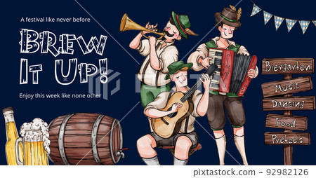 Facebook ads template with oktoberfest festive concept,watercolor style Facebook ads template with oktoberfest festive concept,watercolor style 92982126