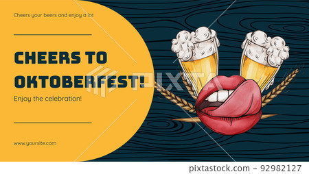 Facebook ads template with oktoberfest festive concept,watercolor style Facebook ads template with oktoberfest festive concept,watercolor style 92982127