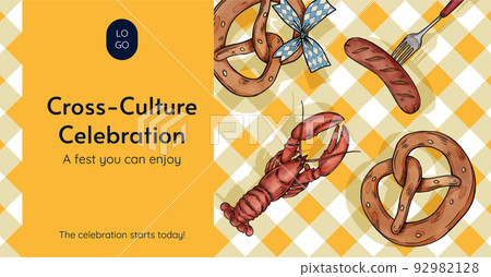 Facebook ads template with oktoberfest festive concept,watercolor style Facebook ads template with oktoberfest festive concept,watercolor style 92982128