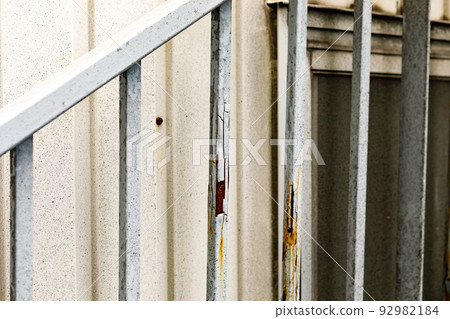 Outdoor stair handrail painting work Outdoor stair handrail painting work 92982184