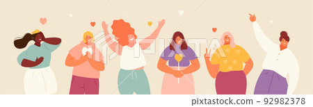 Chubby women loving themselves body positivity Chubby women loving themselves body positivity 92982378