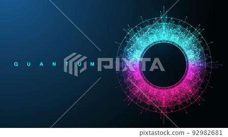 Quantum computing concept. Deep learning artificial intelligence. Big data algorithms visualization for business, science presentations, posters, covers, vector illustration. Quantum computing concept. Deep learning artificial intelligence. Big data algorithms visualization for business, science presentations, posters, covers, vector illustration. 92982681