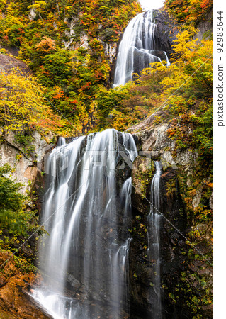 [Akita Prefecture Yasu Falls] Superb view created by nature "Autumn leaves of Yasu Falls" October 92983644