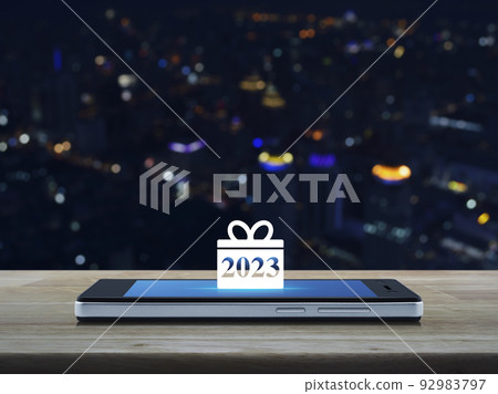 Business happy new year 2023 shop online concept Business happy new year 2023 shop online concept 92983797
