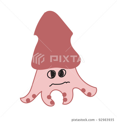 cute squid vector illustration design element 92983935