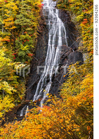 [Akita Prefecture, Kobei Falls] Superb view created by nature "Autumn leaves of Kobei Falls" October 92984266