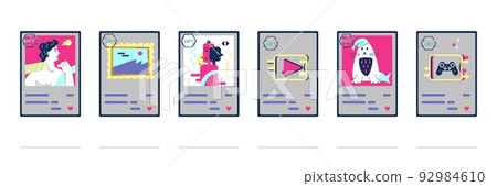 Exchange lot of non-fungible NFT tokens symbols, vector illustration isolated. 92984610