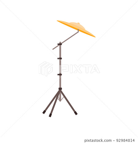 Hi-hat percussion musical instrument, flat vector illustration isolated on white background. 92984814
