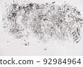 Abstract black white texture on white paper 92984964