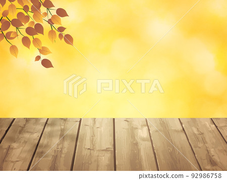 Autumn image background Wooden table top Autumn image background Wooden table top 92986758