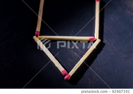 Different shapes from matches. Team concept. 92987191