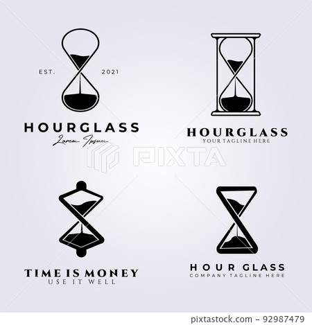 bundle hourglass set logo vector illustration design bundle hourglass set logo vector illustration design 92987479