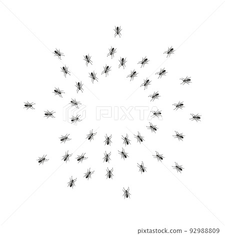 Hordes of ants otakut from all sides in a circle. Hordes of ants otakut from all sides in a circle. 92988809