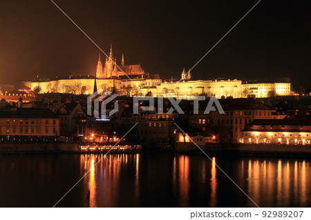 Prague reflection on the river Prague reflection on the river 92989207