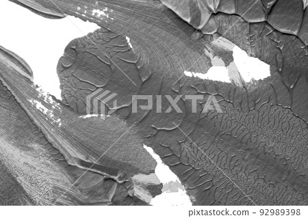 black white abstract acrylic painting color texture on white paper background by using rorschach inkblot method 92989398