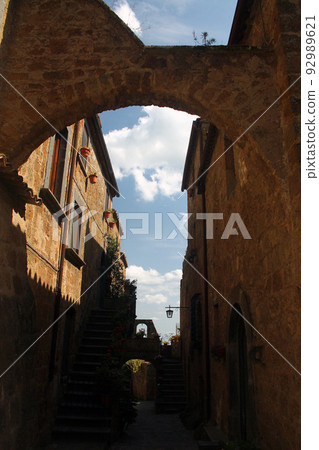 Picturesque capture of the bricks center of the village of Bagnoregio near Orvieto Picturesque capture of the bricks center of the village of Bagnoregio near Orvieto 92989621