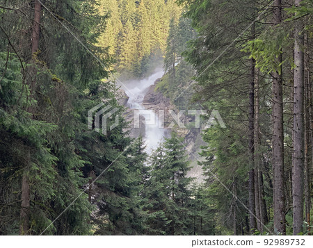 The impressive water jump of Krimml falls 92989732