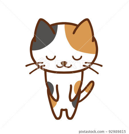 Calico cat bowing politely Calico cat bowing politely 92989815