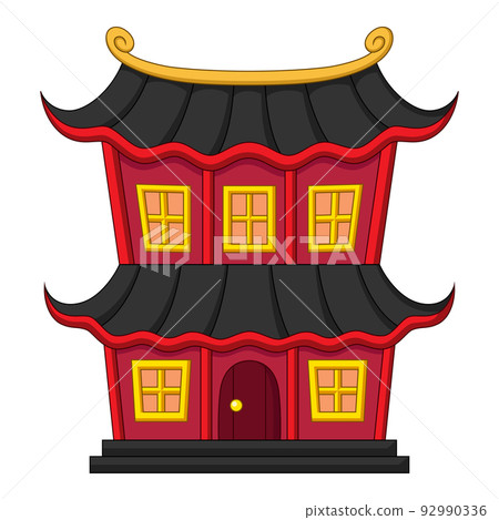 Chinese building on white background Chinese building on white background 92990336